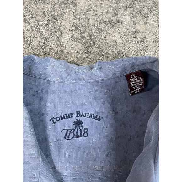 Tommy Bahama Hawaiian Shirt Mens XXL Blue 100% Silk Mulligan Mojito Camp - Picture 8 of 10